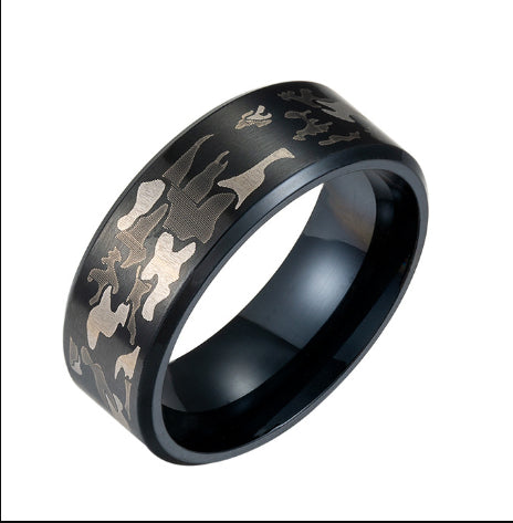 Male Personality Tungsten Steel Ring Hip-hop Single