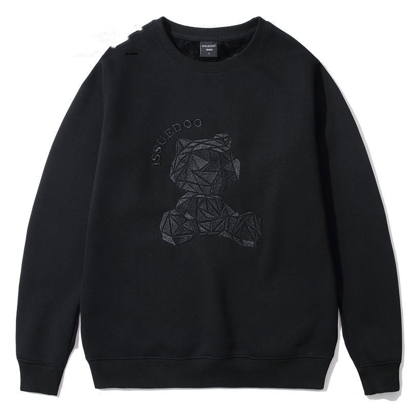 Tiger Head Embroidered Crew Neck Men's Sweater