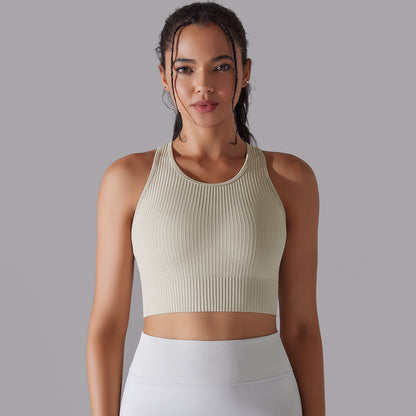 Seamless Knitted Solid Color I-shaped Beauty Back Yoga Vest