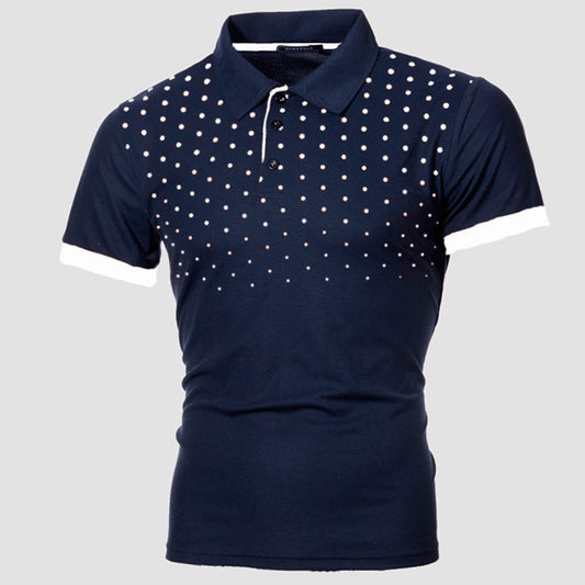 Pure Color Cotton Short-Sleeved Casual Polo Shirt