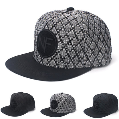 New Men's Baseball Cap Spring And Summer New Sun-proof Hip Hop Fashion Plaid Flat Eaves Cap