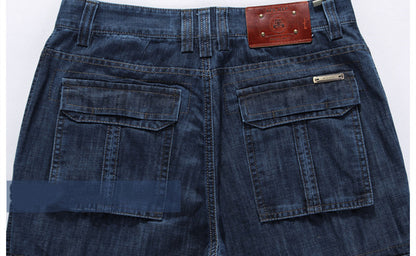 Men's Workwear Jeans Straight Loose Multi-pocket