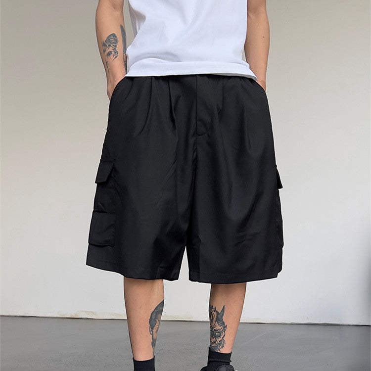 Men's And Women's High-waisted Loose Straight Draped Five-piece Pants