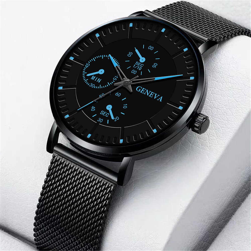 Korean Fashion Watch Men's Mesh Strap Simple