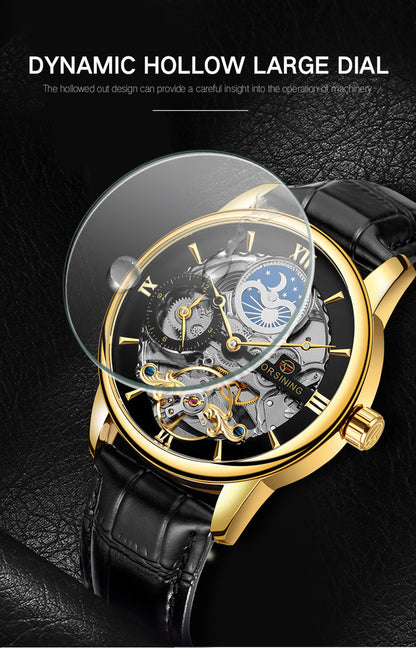 Casual Hollow Moon Automatic Mechanical Watch