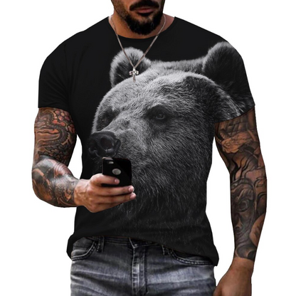 European And American Digital Printing Casual Round Neck T-shirt