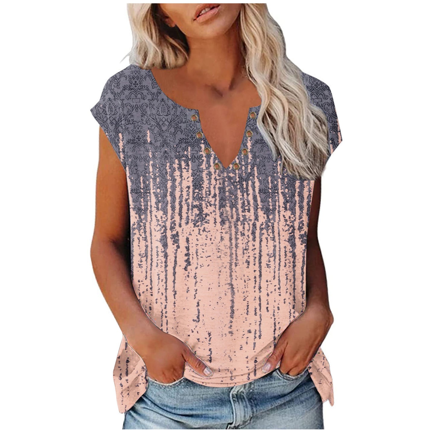 Printed V-neck Women's Tank Top