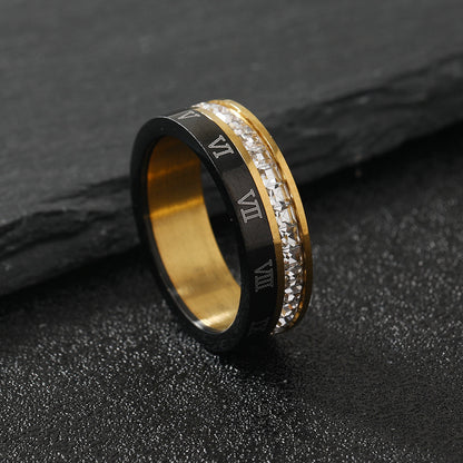 Starry With Diamonds Rotatable Roman Numeral Ring