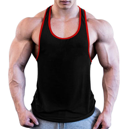 Men's Solid Color Wide Shoulder I-shaped Vest