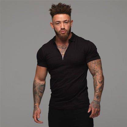 Summer Lapels Short Sleeve Fitness T-shirt Sports Polo Shirts