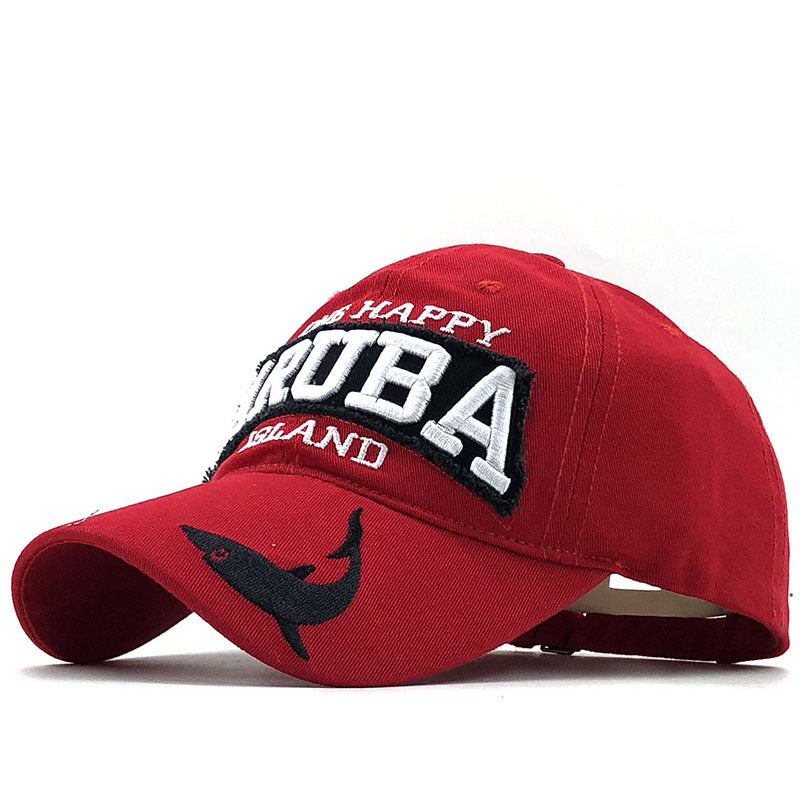 Letter Shark Embroidered Baseball Cap Duck Tongue