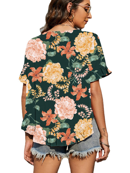 Women's Round Neck Printed Top