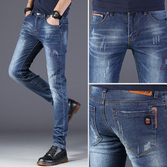 Jeans Slim Fit Plus Velvet Thickened Business Stretch