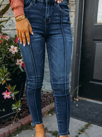 Women's Fashionable All-match Casual Slim-fit Washed Jeans