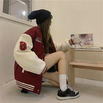 Baseball Uniform Women's Thickened Thermal Quilted Coat