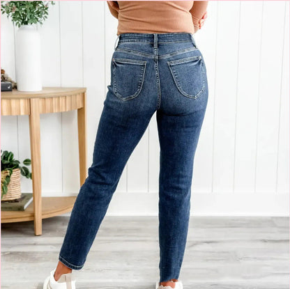 High Grinding Elastic Plus Size Women's Jeans