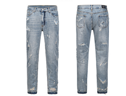 Destroy Insect Bite Men And Women Same Style High Street Fashion Jeans