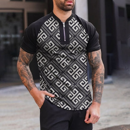 Polo Shirt Men's Printed Short Sleeve Top